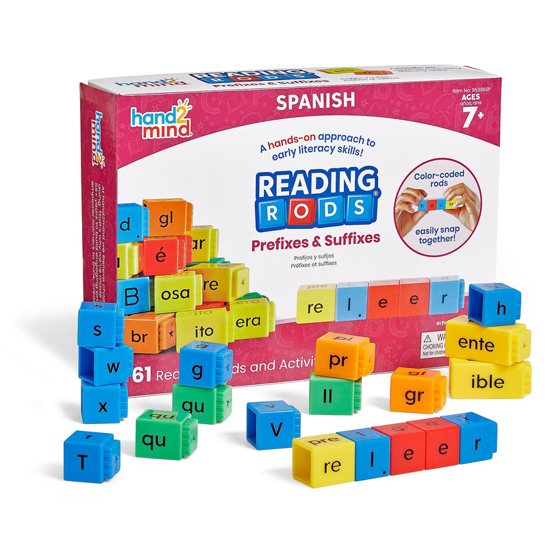 hand2mind Reading Rods in Spanish Prefixes & Suffixes (95396SP)