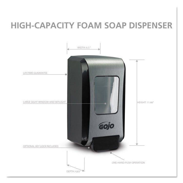 Fmx-20 Soap Dispenser, 2,000 Ml, 6.5 X 4.7 X 11.7, Black/chrome, 6/carton