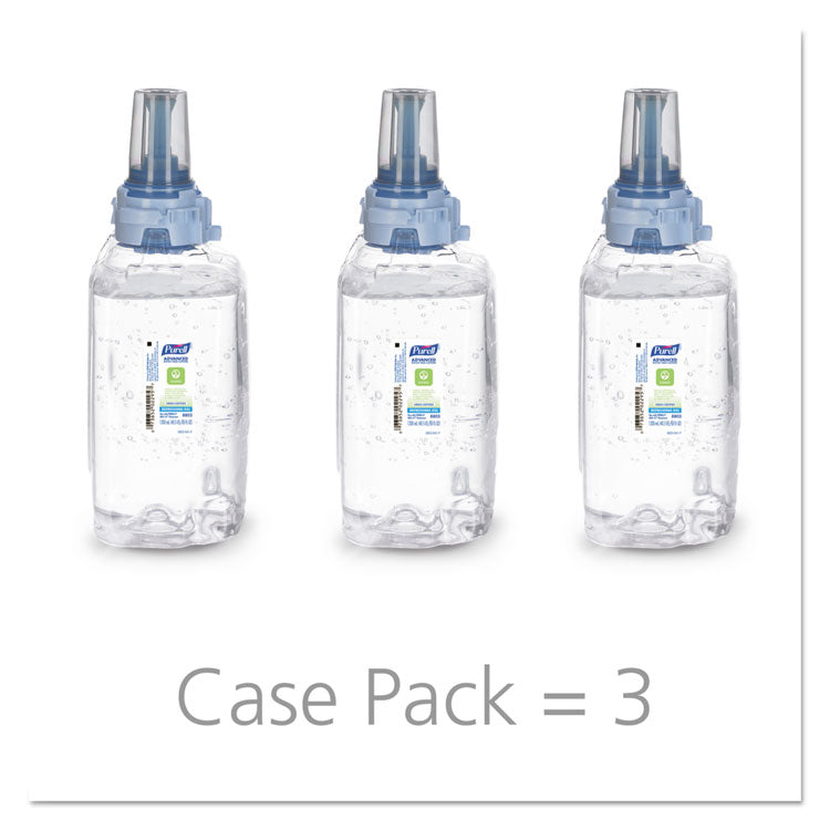 Advanced Hand Sanitizer Green Certified Gel Refill, For ADX-12 Dispensers, 1,200 mL, Fragrance-Free, 3/Carton