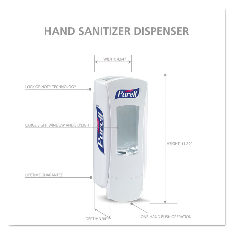 ADX-12 Dispenser, 1,200 mL, 4.5 x 4 x 11.25, White, 6/Carton