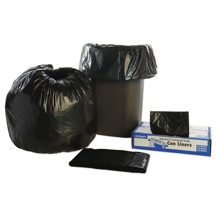 Total Recycled Content Plastic Trash Bags, 33 gal, 1.5 mil, 33" x 40", Black/Brown, 100/Carton