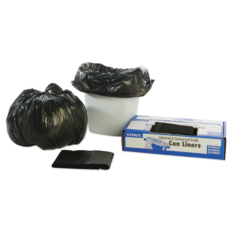 Total Recycled Content Plastic Trash Bags, 10 gal, 1 mil, 24" x 24", Black/Brown, 250/Carton