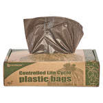 Controlled Life-Cycle Plastic Trash Bags, 39 Gal, 1.1 Mil, 33" X 44", Brown, 40/box