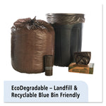 Controlled Life-Cycle Plastic Trash Bags, 39 Gal, 1.1 Mil, 33" X 44", Brown, 40/box