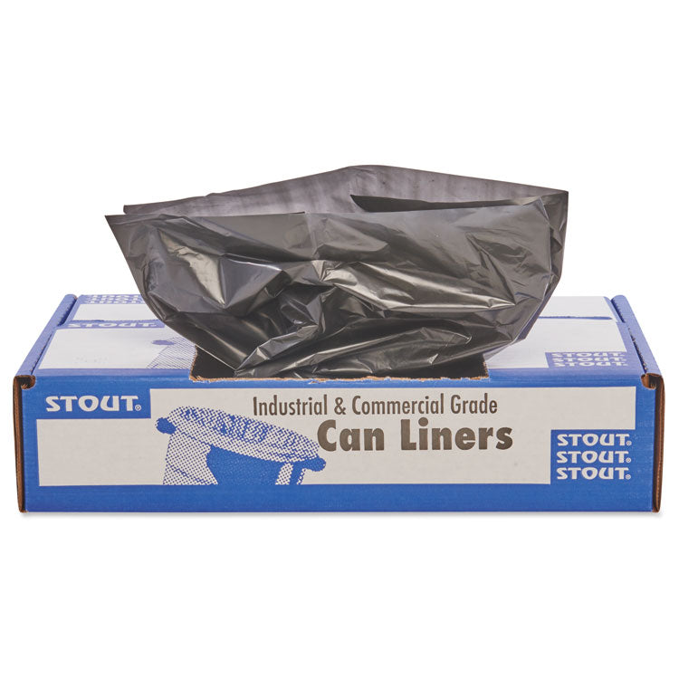 Total Recycled Content Plastic Trash Bags, 65 gal, 1.5 mil, 50" x 51", Black/Brown, 100/Carton