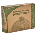 Controlled Life-Cycle Plastic Trash Bags, 33 Gal, 1.1 Mil, 33" X 40", Green, 40/box