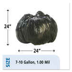 Total Recycled Content Plastic Trash Bags, 10 gal, 1 mil, 24" x 24", Black/Brown, 250/Carton