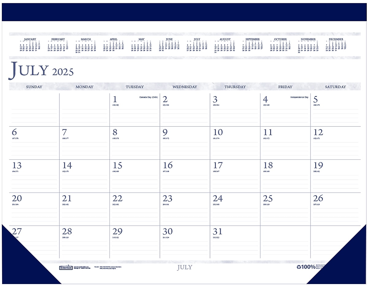 2025-2026 House of Doolittle 18.5" x 13" Academic Monthly Desk Calendar, White (1556-26)