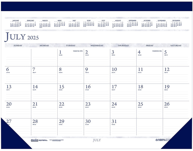 2025-2026 House of Doolittle 18.5" x 13" Academic Monthly Desk Calendar, White (1556-26)