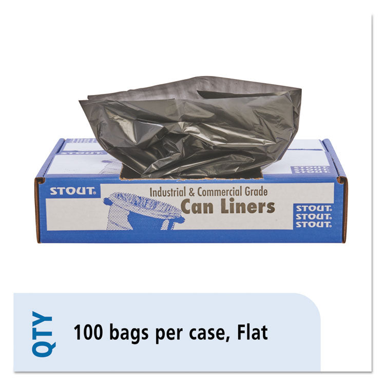 Total Recycled Content Plastic Trash Bags, 33 gal, 1.5 mil, 33" x 40", Black/Brown, 100/Carton