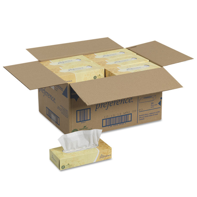 Pacific Blue Select Facial Tissue, 2-Ply, White, Flat Box, 100 Sheets/box, 30 Boxes/carton