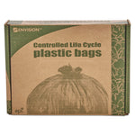 Controlled Life-Cycle Plastic Trash Bags, 33 Gal, 1.1 Mil, 33" X 40", Green, 40/box