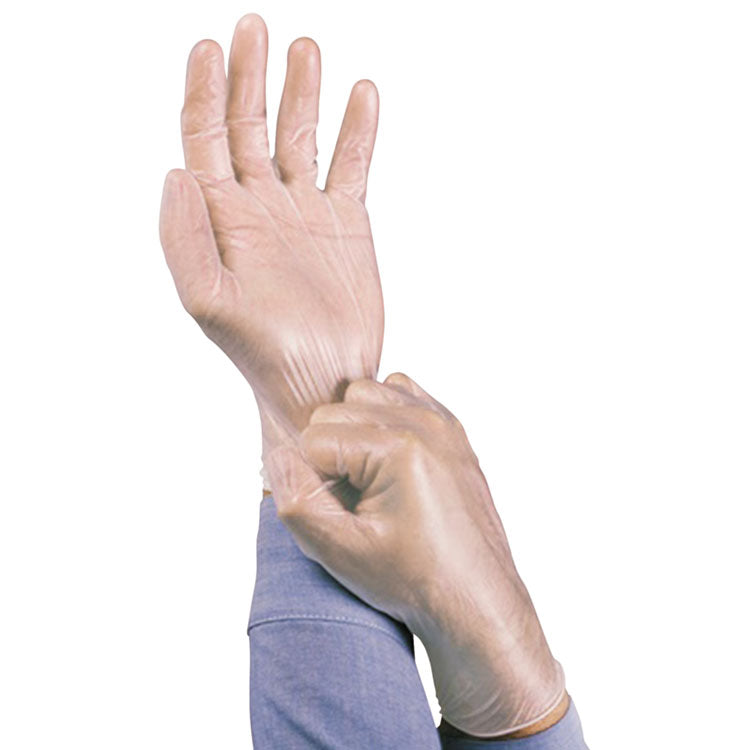 Dura-Touch PVC Gloves, Powder-Free, Medium, 5 mil Thick, Clear, 100/Box