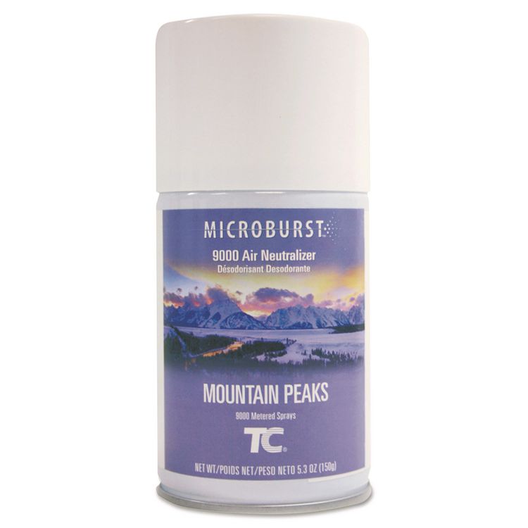 Tc Microburst 9000 Air Freshener Refill, Mountain Peaks, 5.3 Oz Aerosol Spray, 4/carton