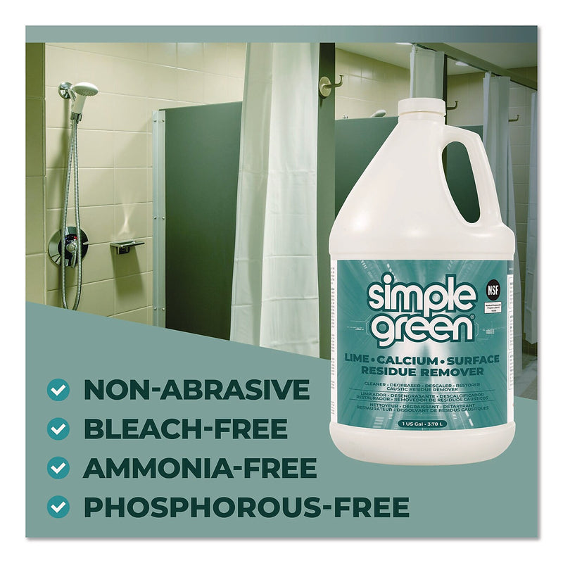 Simple Green Lime Calcium Surface Residue Remover Degreaser, 1 Gallon, 6/Carton (1710200600128)