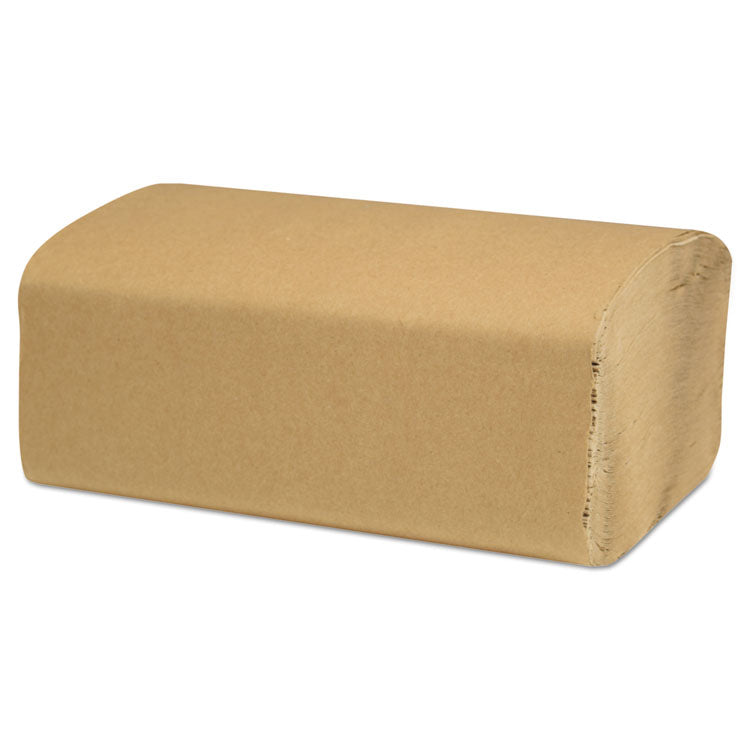 Select Folded Paper Towels, Single-Fold, 1-Ply, 9 x 9.45, Natural Brown, 250/Pack, 16 Packs/Carton