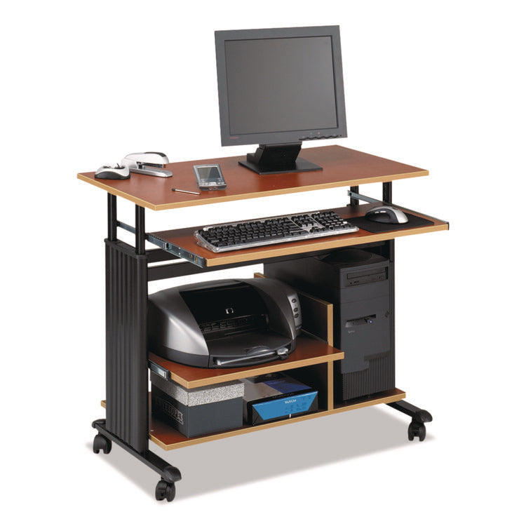 Muv 28" Adjustable-Height Mini-Tower Computer Desk, 35.5" X 22" X 29" To 34", Cherry/black