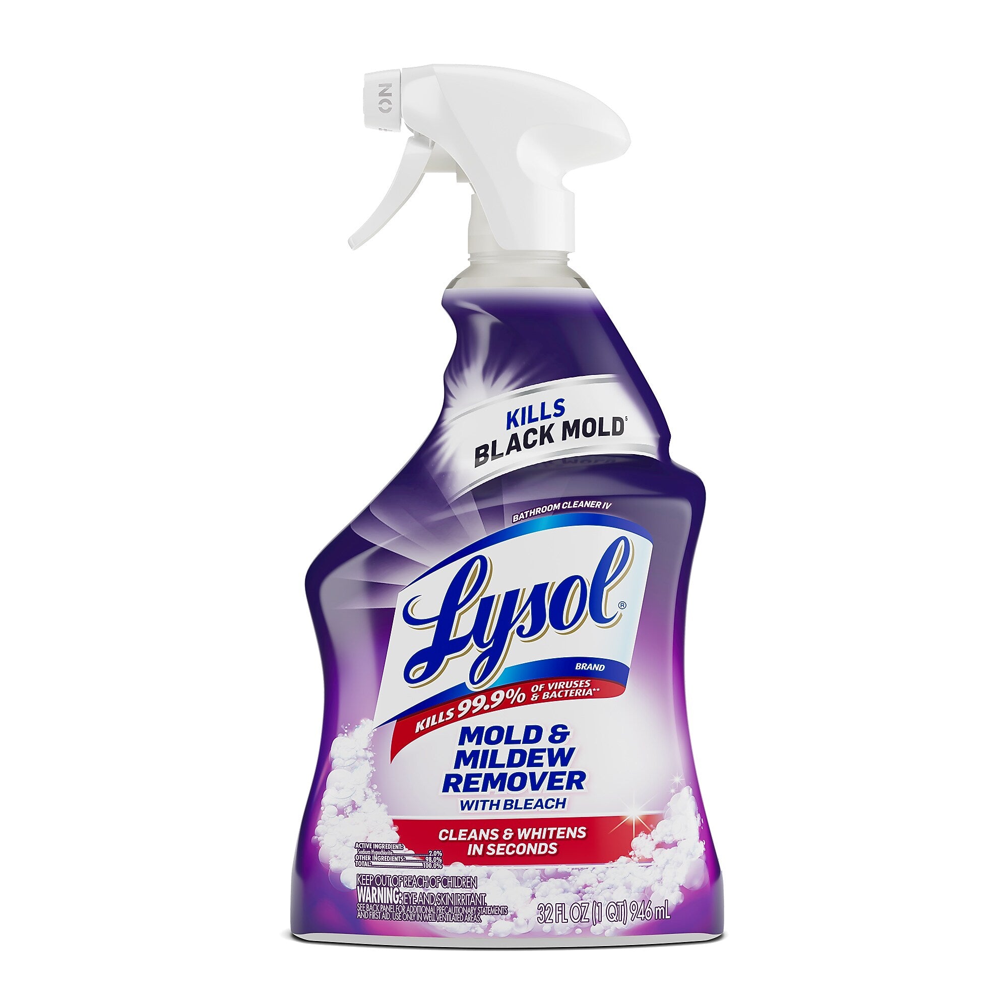 Lysol Mold & Mildew Remover with Bleach, Unscented, 32 fl oz., 12/Carton (1920078915)