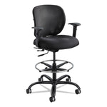 Vue Heavy-Duty Extended-Height Stool, Supports Up To 350 Lb, 23" To 32.5" Seat Height, Black Fabric