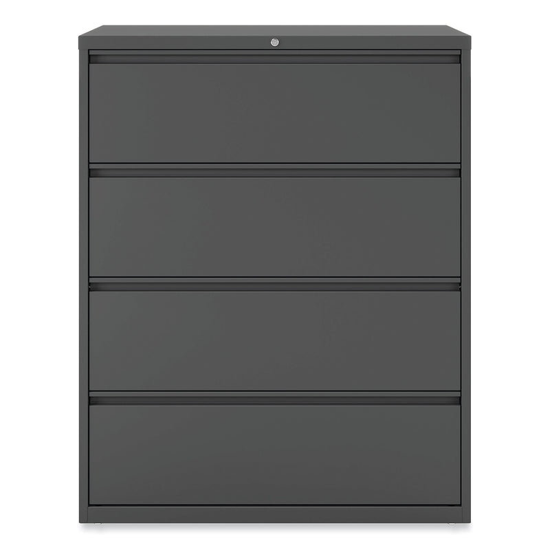 Alera 4-Drawer Lateral File Cabinet, Letter/Legal Size, Lockable, 52.5"H x 42"W x 18.63"D, Charcoal (ALEHLF4254CC)