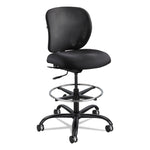 Vue Heavy-Duty Extended-Height Stool, Supports Up To 350 Lb, 23" To 32.5" Seat Height, Black Fabric