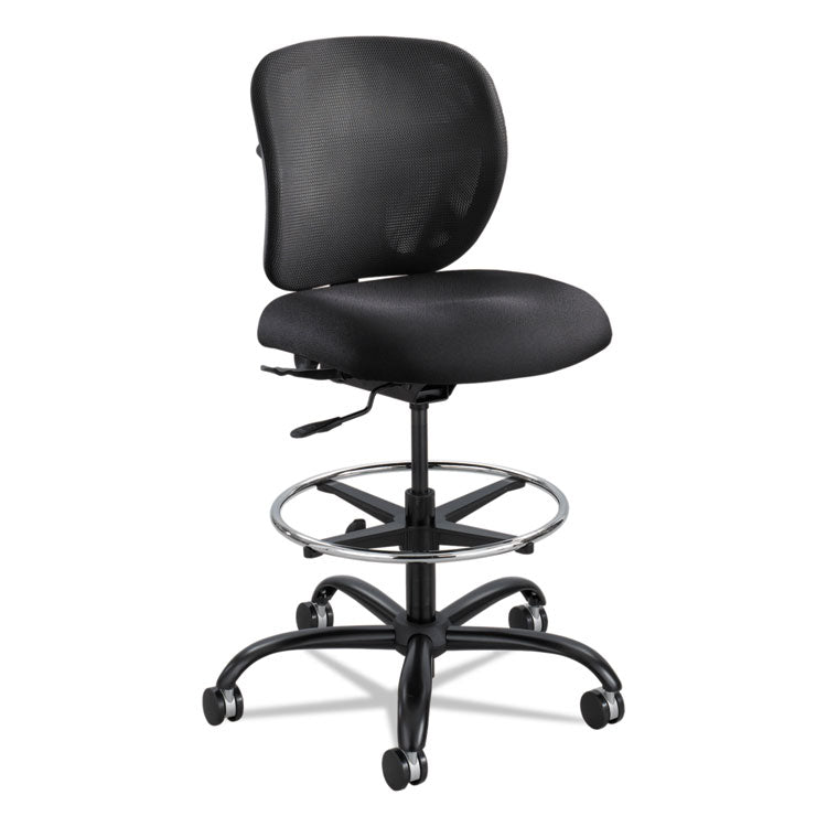 Vue Heavy-Duty Extended-Height Stool, Supports Up To 350 Lb, 23" To 32.5" Seat Height, Black Fabric