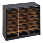 Steel/Fiberboard Literature Sorter, 24 Compartments, 32.25 x 13.5 x 25.75, Black