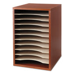 Wood Desktop Literature Sorter, 11 Compartments, 10.63 x 11.88 x 16, Cherry