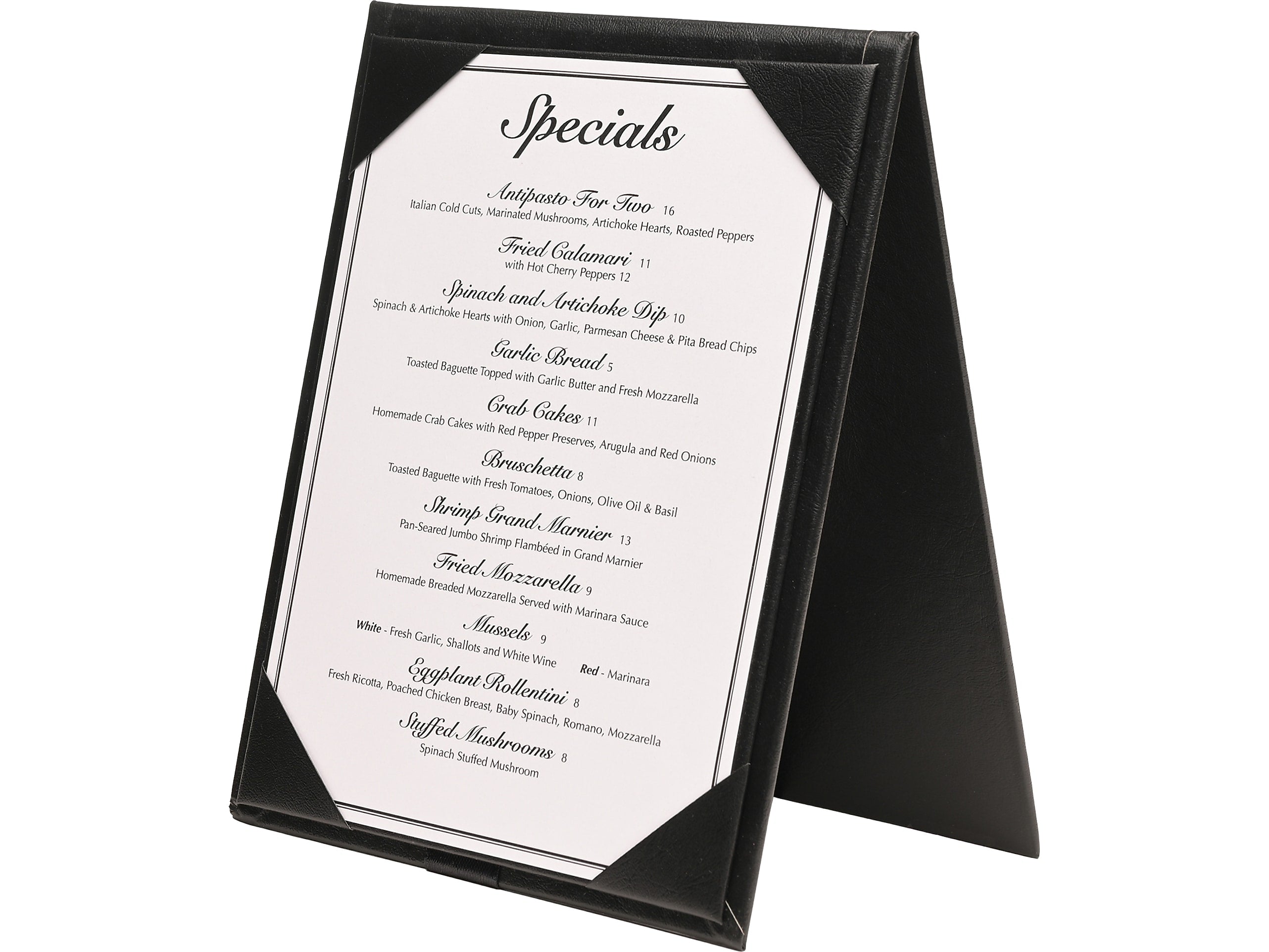 Excello Global Products Menu Holder, 4" x 6", Black (SPLS-MENU-4X6A)