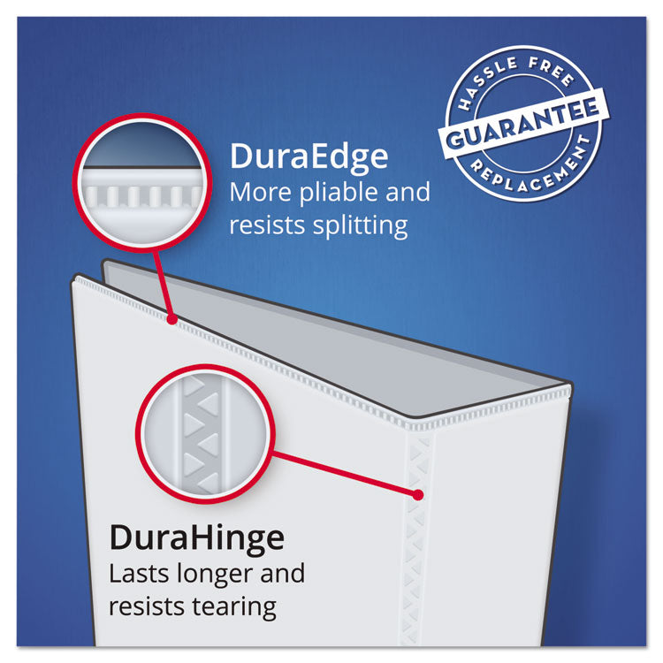 Heavy-Duty Non Stick View Binder With Durahinge And Slant Rings, 3 Rings, 2" Capacity, 11 X 8.5, Black, (5500)
