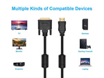 Monoprice 6' HDMI to DVI Audio/Video Cable, Male to Male, Black (102404)