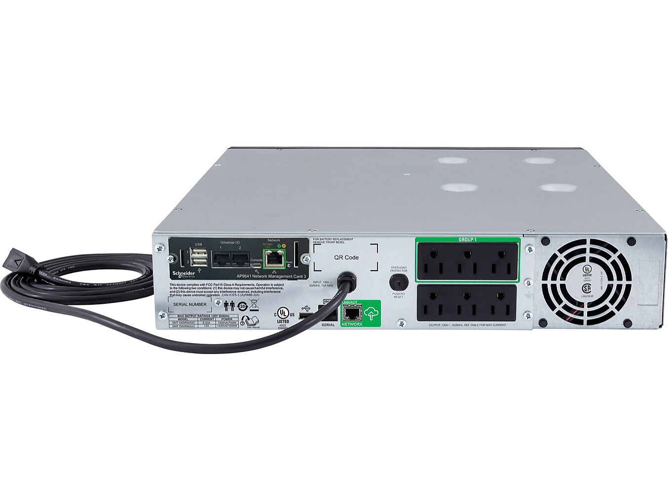 APC Smart-UPS 1440VA 6-Outlet Line-Interactive UPS, Black (SMT1500RM2UCNC)