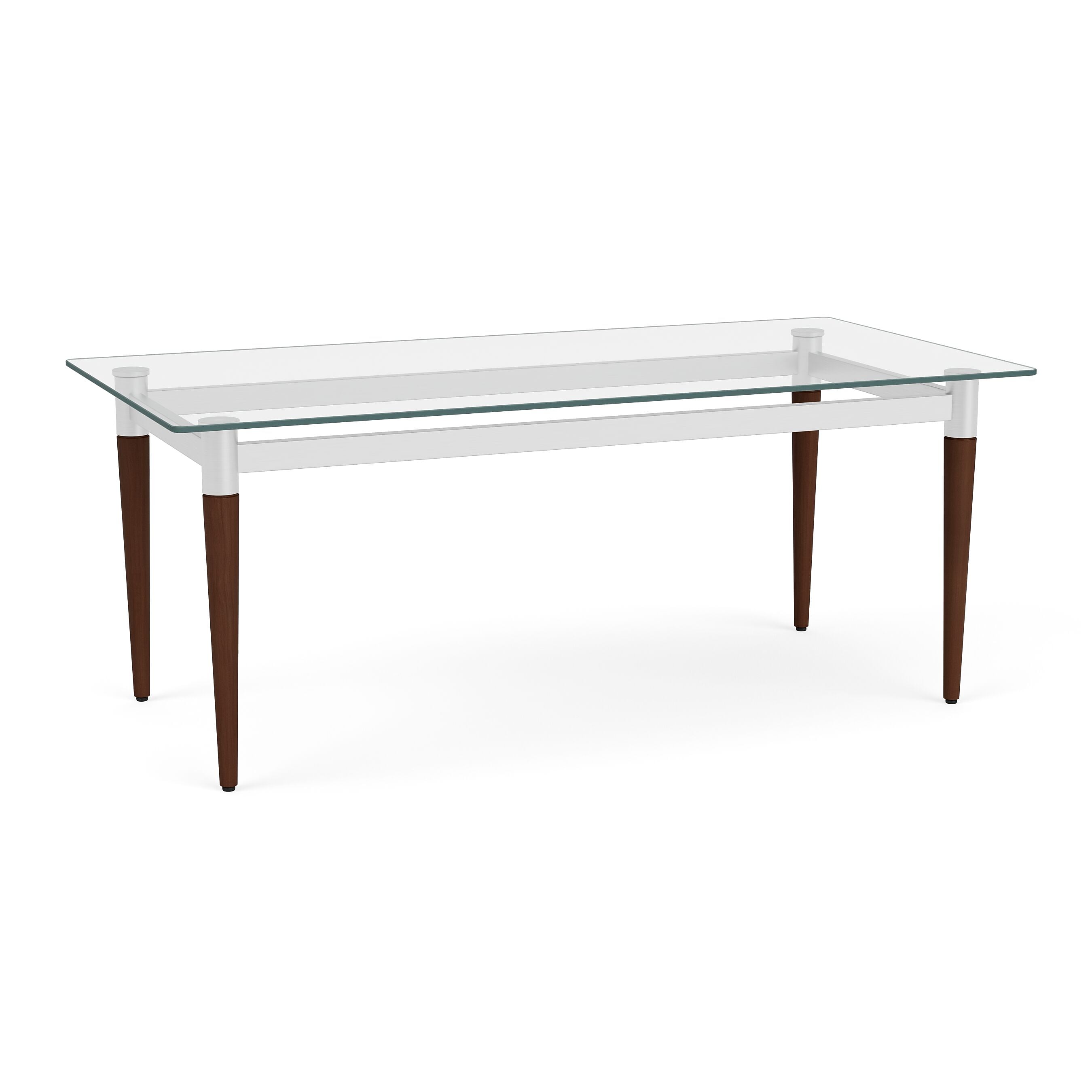 Lesro Ravenna 40"W x 20"D Glass Nesting Coffee Table, Walnut (RV0840.FWL)