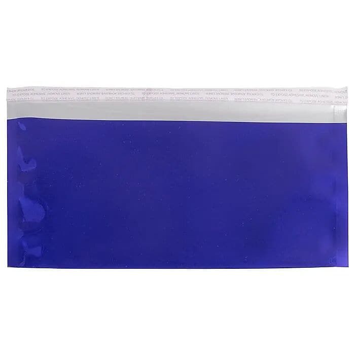 JAM Paper #10 Booklet Foil Envelopes with Self-Adhesive Closure, 4.125 x 9.5, Blue, 25/Pack (1327705)