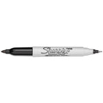 Twin-Tip Permanent Marker, Extra-Fine/fine Bullet Tips, Black, Dozen