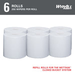 WypAll PowerClean WetTask Fabric Cleaning Wipers, 9" x 5.8", White, 250 Sheets/Roll, 6/Carton (53850)
