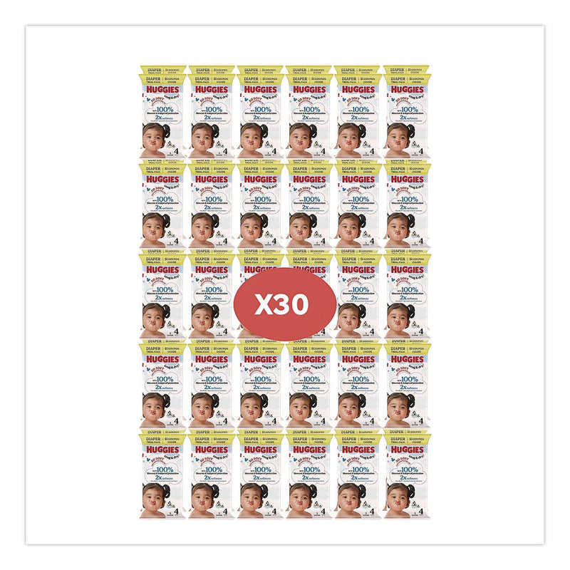 Huggies Snug and Dry Diapers, Size 4, 3 Diapers/Pack, 30 Packs/Carton (57030)