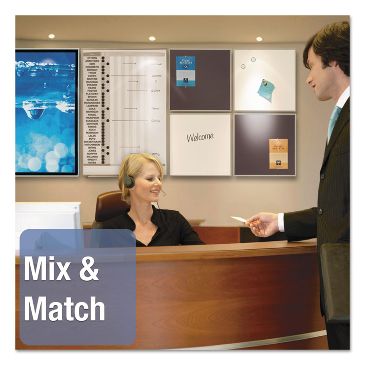 Matrix Magnetic Boards, 48" x 31", White Surface, Satin Aluminum Frame