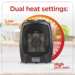 Black & Decker 1500-Watt Portable Ceramic Electric Heater, Black (BHDC201)