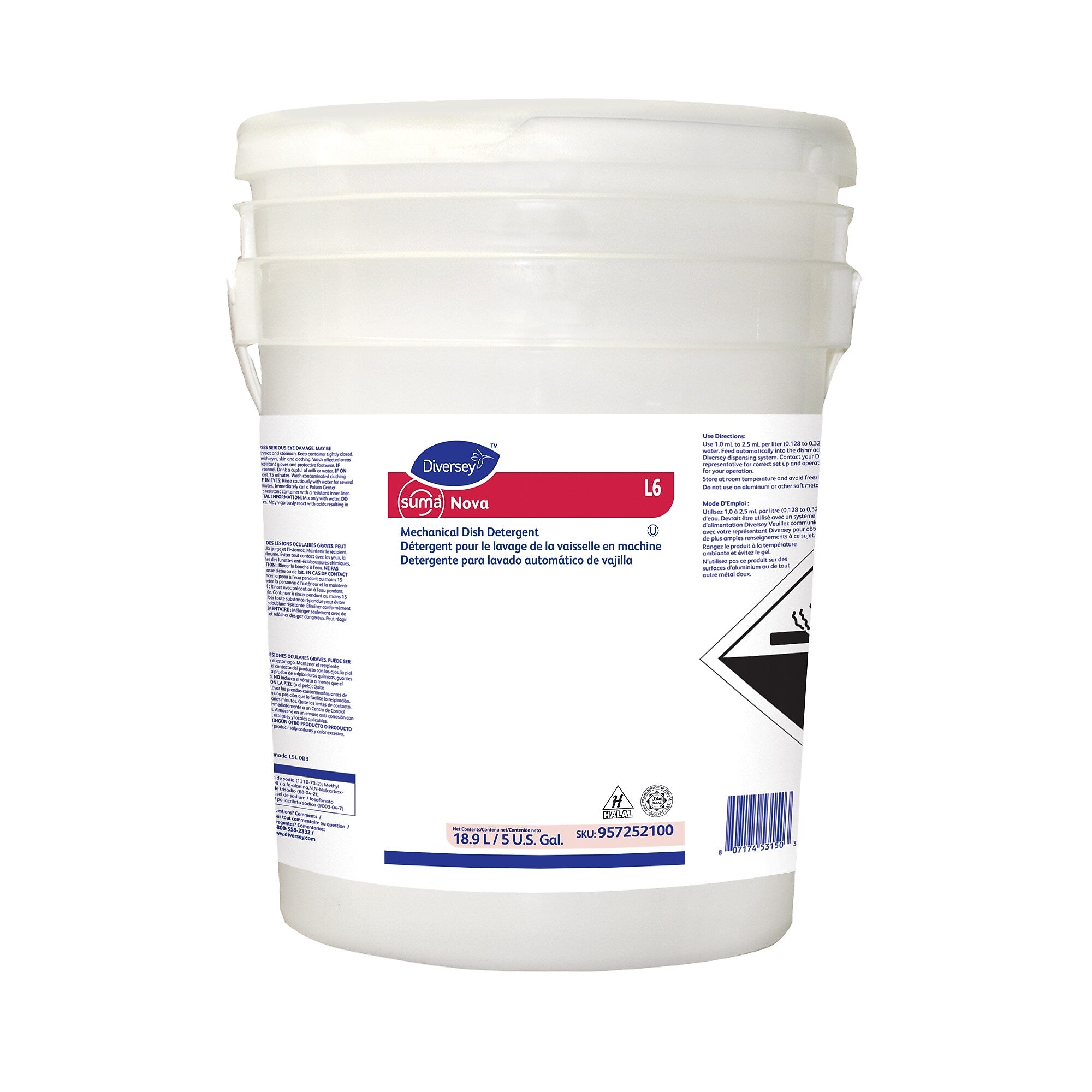 SUMA Nova L6 Dishwasher Detergent Liquid, Clean Scent, 640 oz., (957252100)