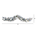 Nearly Natural 6-ft Flocked Poinsettia and Berry Artificial Christmas Garland with 50 Warm White LED Lights (W1312)