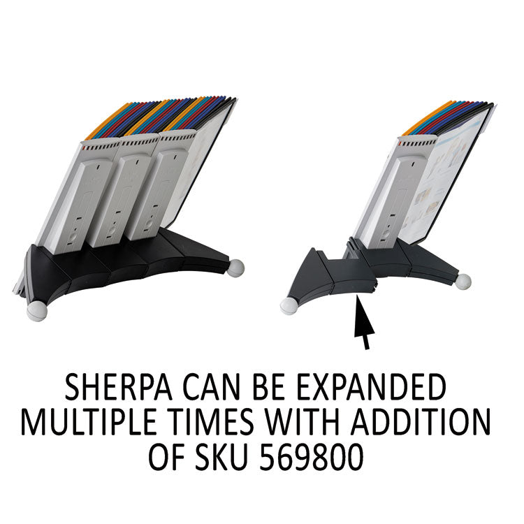 SHERPA Desk Reference System, 10 Panels, 10 x 5.63 x 13.88, Assorted Borders