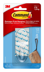 Command Large Hook, 4 lb., Clear (17093CLRES)