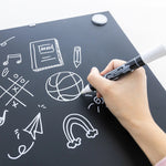 BAZIC Products CUBIX Frameless Magnetic Chalkboard, 14" x 14", Chalk Marker & Magnet (BAZ6049)