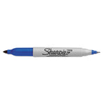 Twin-Tip Permanent Marker, Extra-Fine/fine Bullet Tips, Blue, Dozen