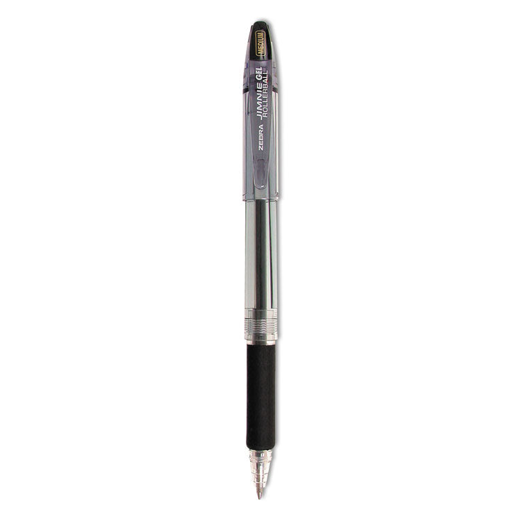 Jimnie Gel Pen Value Pack, Stick, Medium 0.7 mm, Black Ink, Clear/Black Barrel, 24/Box
