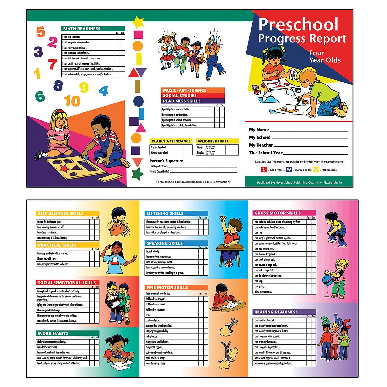 Hayes Publishing Preschool Progress Report, Four Year Olds, 10/Pack, 6 Packs (H-PRC4-6)