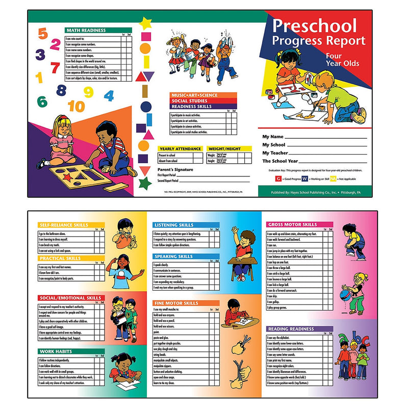 Hayes Publishing Preschool Progress Report, Four Year Olds, 10/Pack, 6 Packs (H-PRC4-6)
