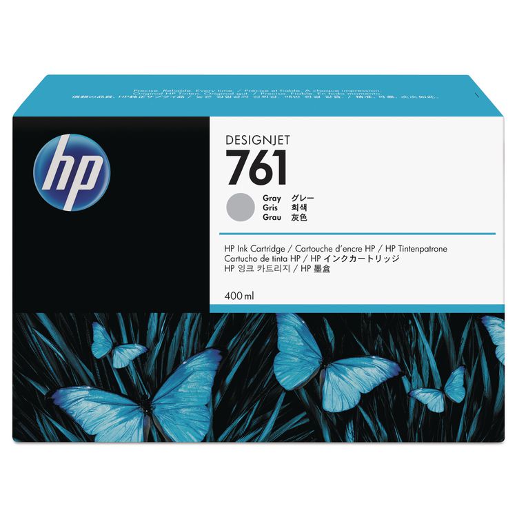 HP 761, (CM995A) Gray Original Ink Cartridge, 10/Carton