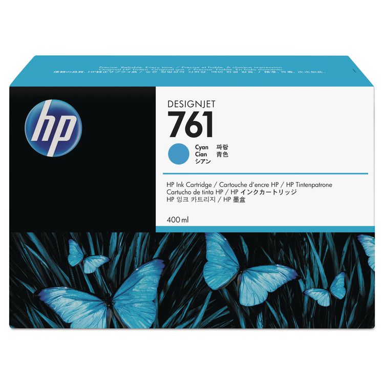 HP 761, (CM994A) Cyan Original Ink Cartridge, 10/Carton